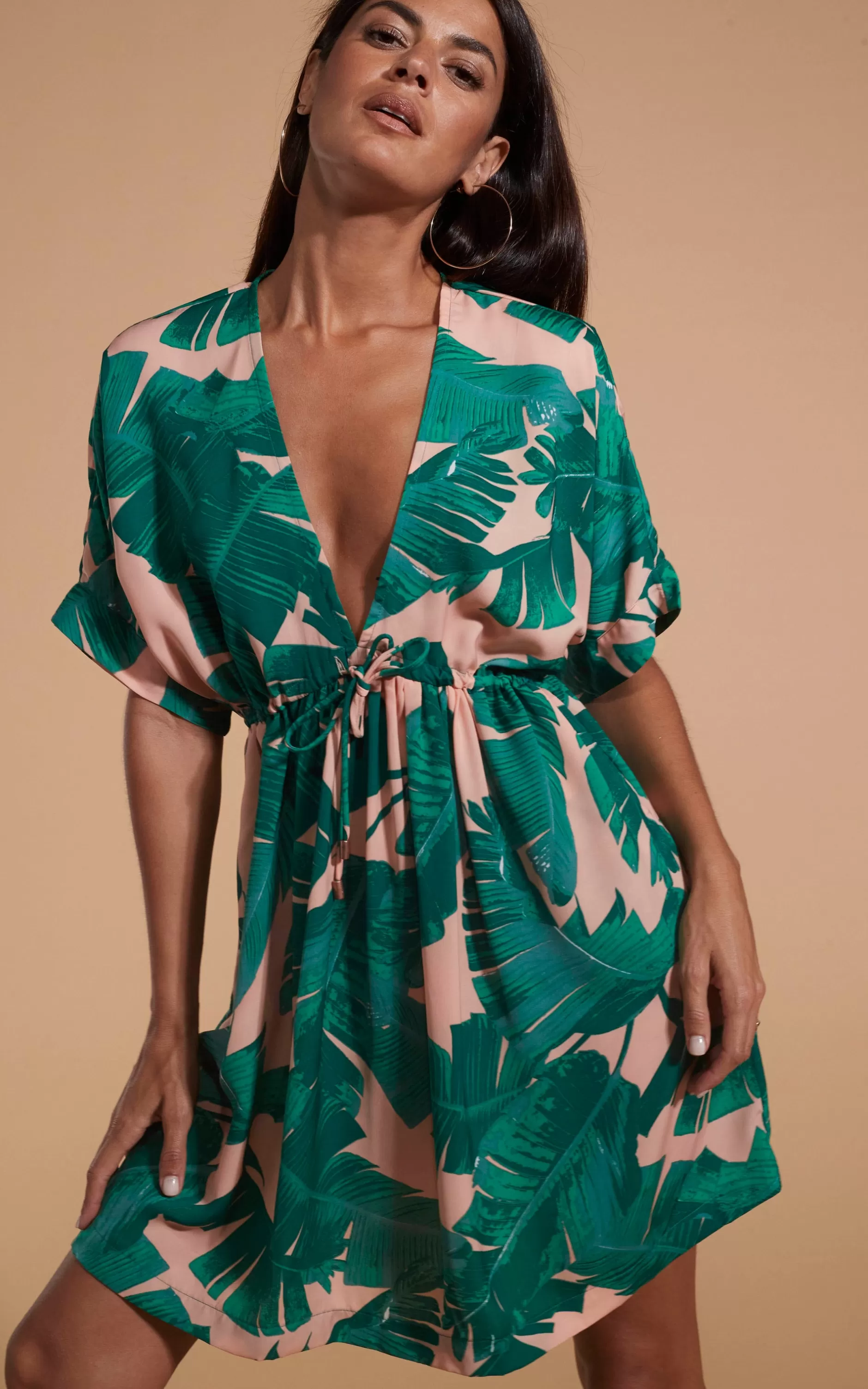 Dancing Leopard Coco Loco Dress In Vintage Palm Beige>Women Dresses