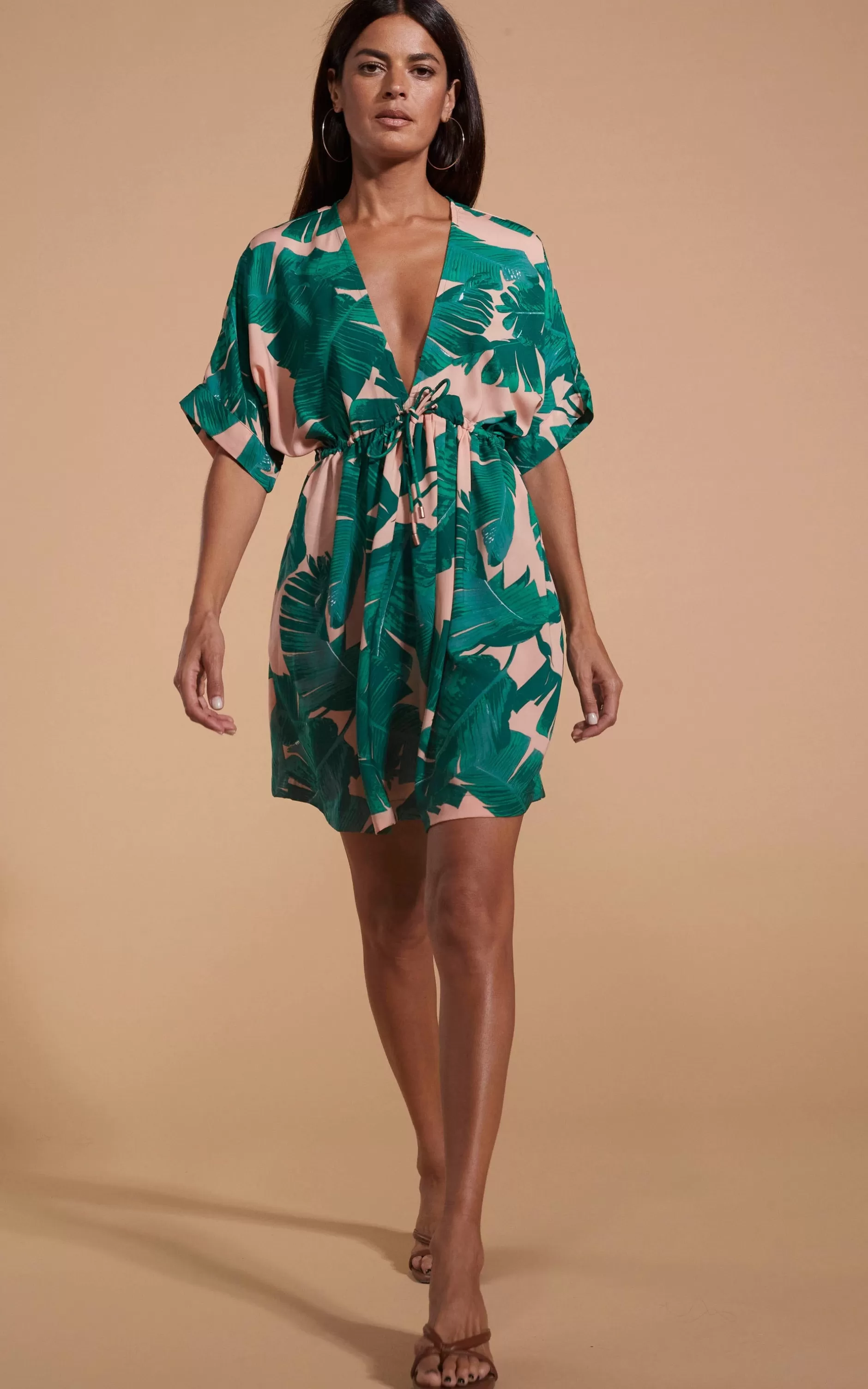 Dancing Leopard Coco Loco Dress In Vintage Palm Beige>Women Dresses