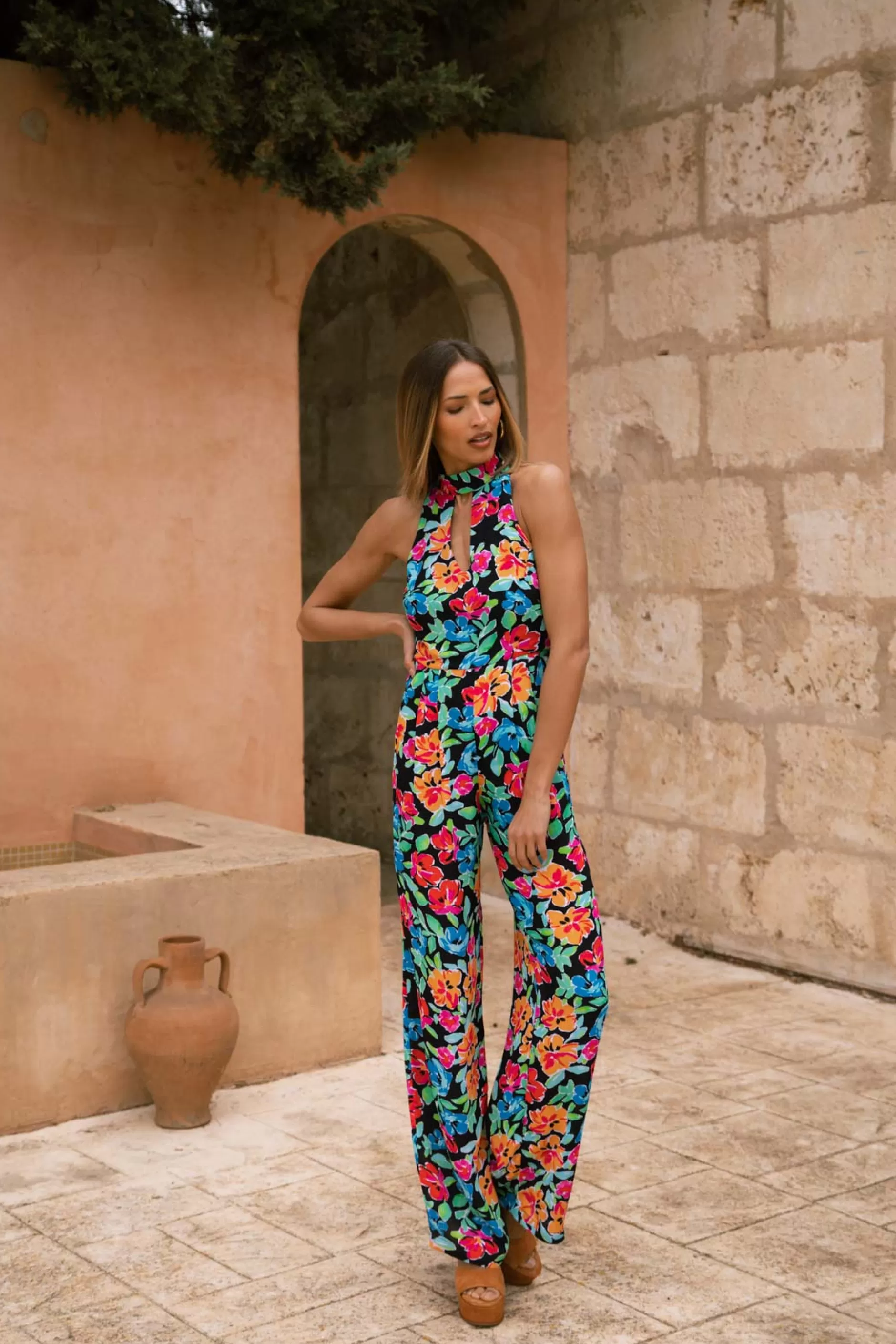 Dancing Leopard Cypress Jumpsuit In Vintage Floral>Women Jumpsuits