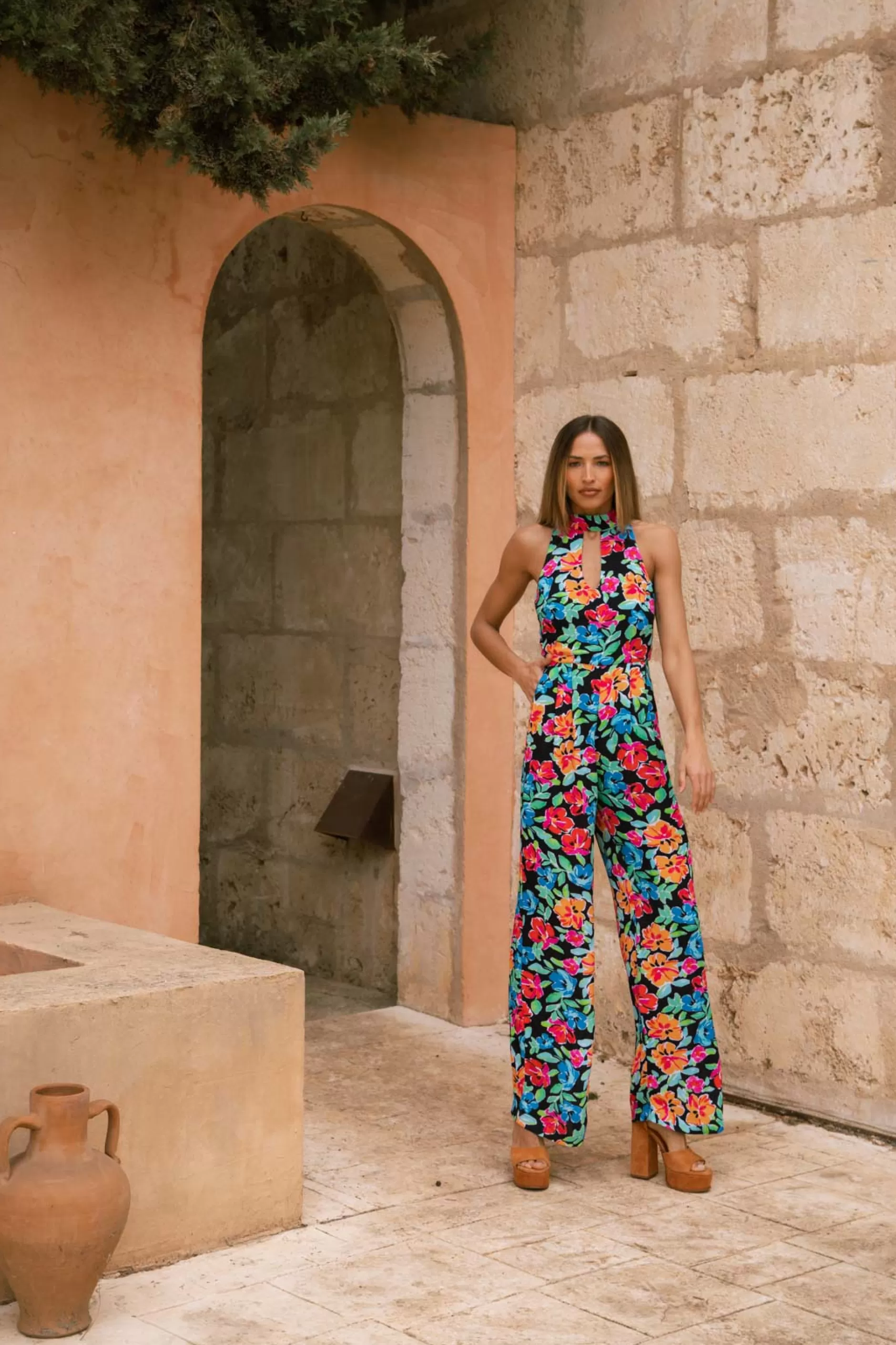 Dancing Leopard Cypress Jumpsuit In Vintage Floral>Women Jumpsuits