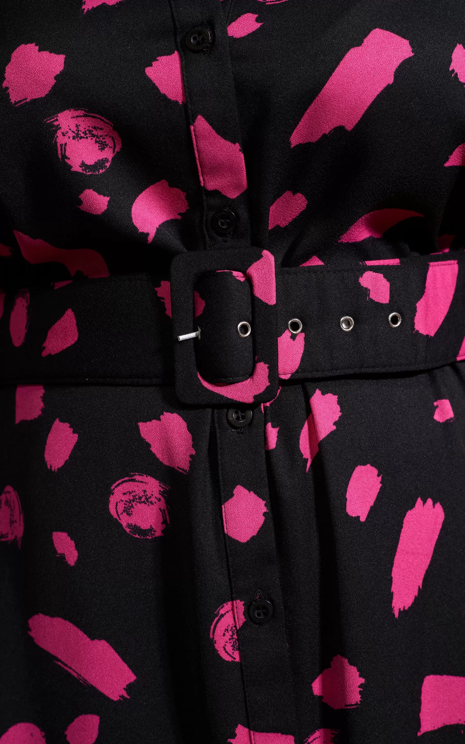 Dancing Leopard Dove Dress In Abstract Dot Pink On Black- Extended Sizing>Women Dresses