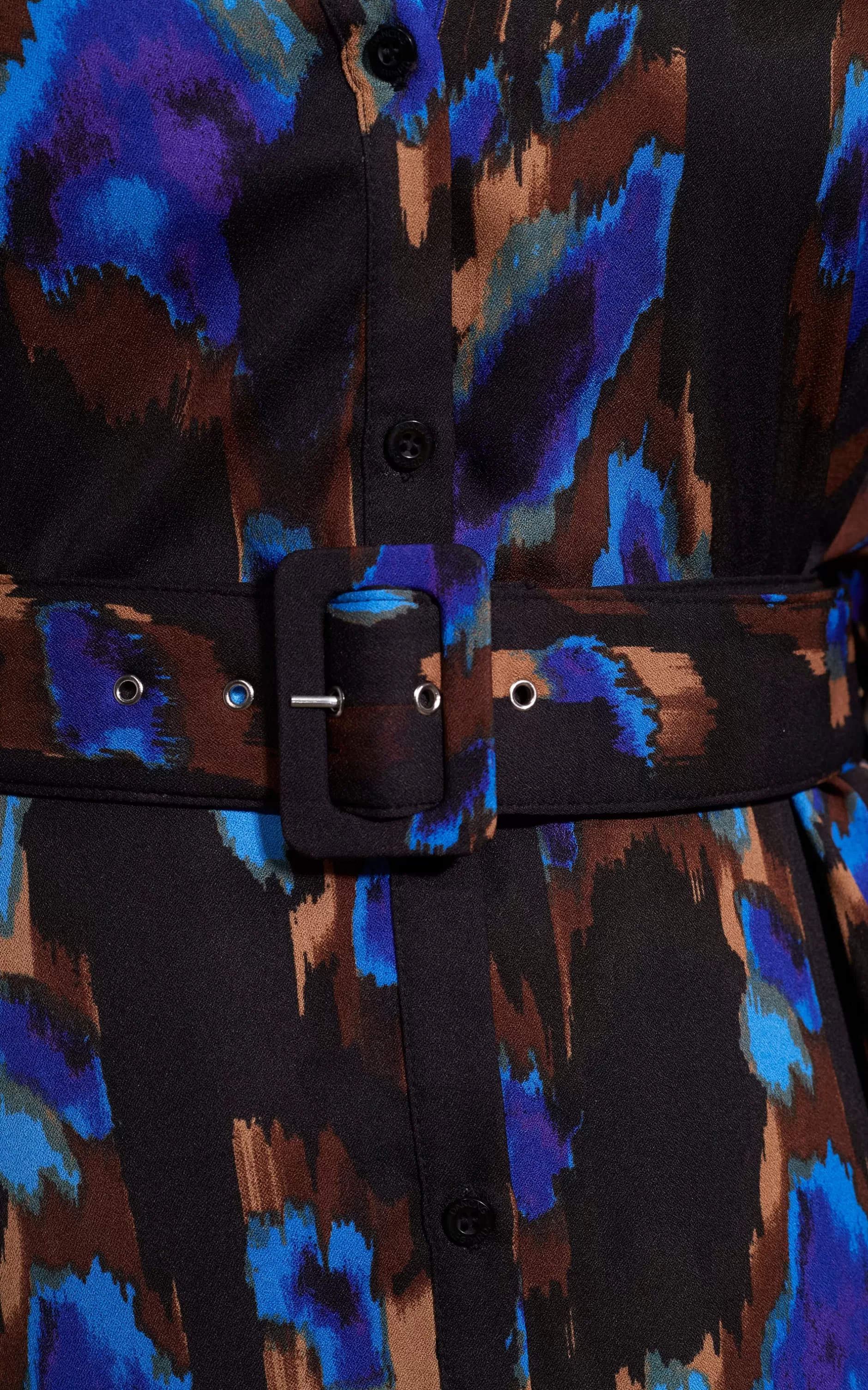 Dancing Leopard Dove Dress In Camo Abstract Blue On Black- Extended Sizing>Women Dresses