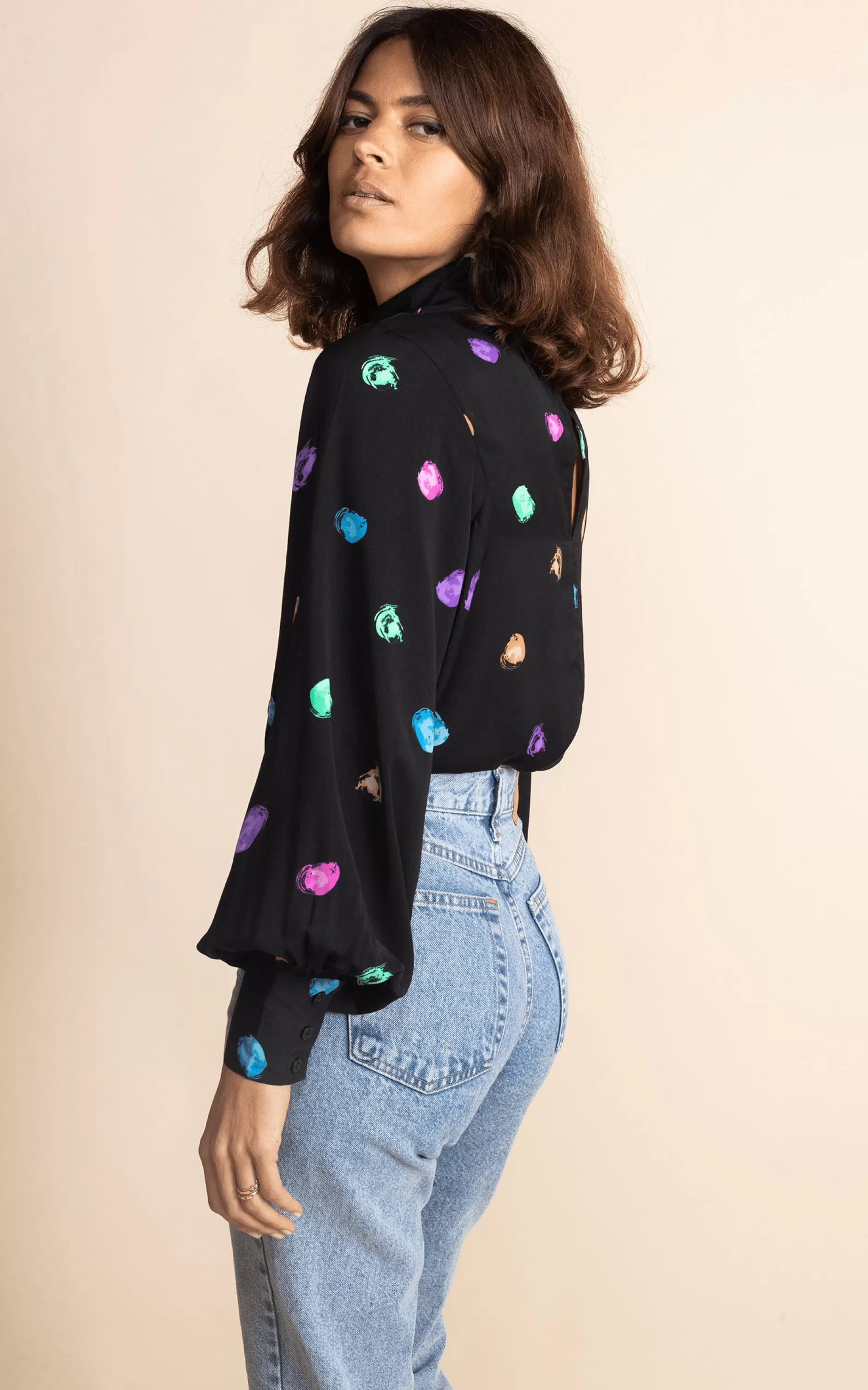 Dancing Leopard Margo Pintuck Blouse In Vintage Dots>Women Tops