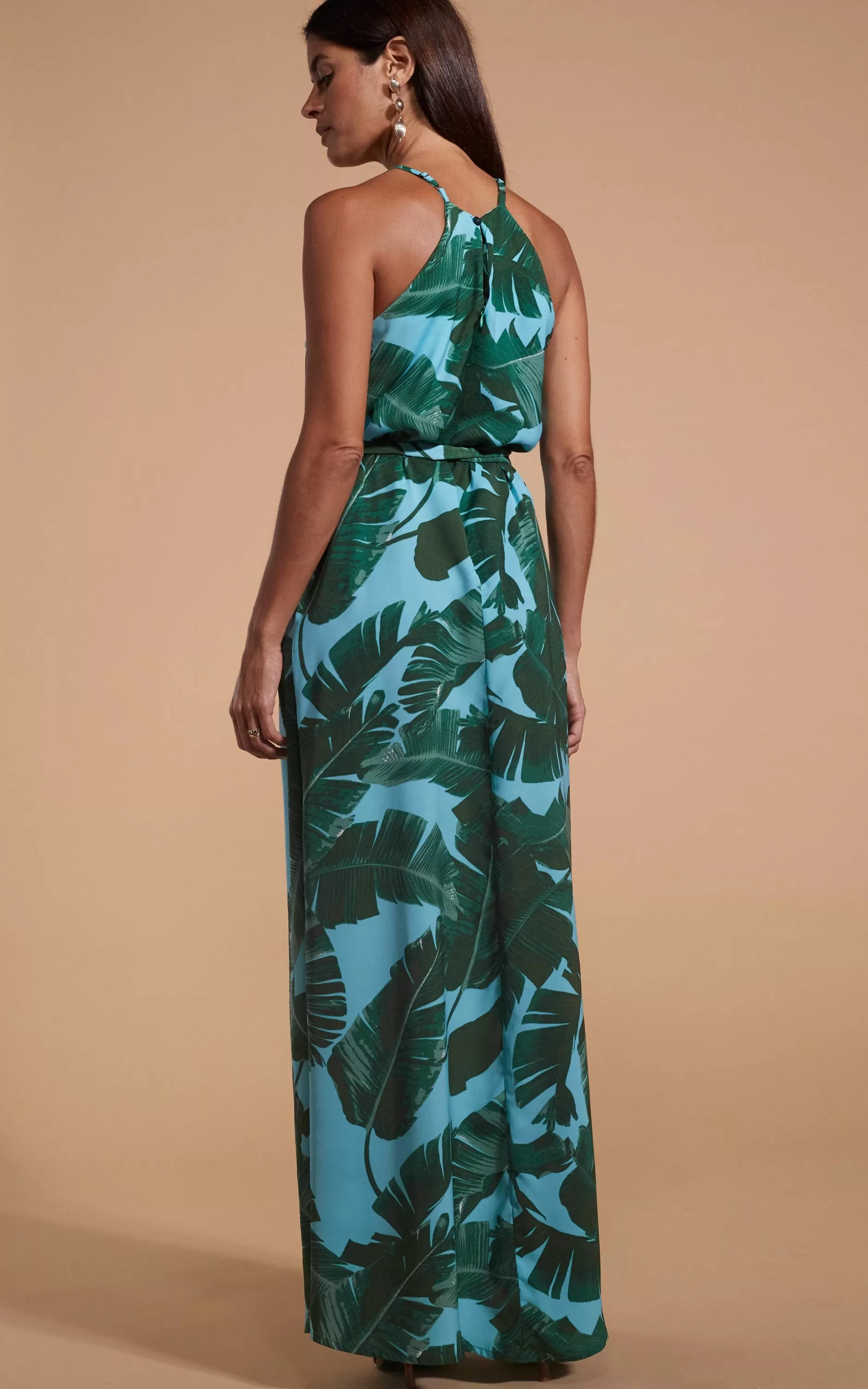Dancing Leopard Sunset Dress In Vintage Blue Palm>Women Dresses