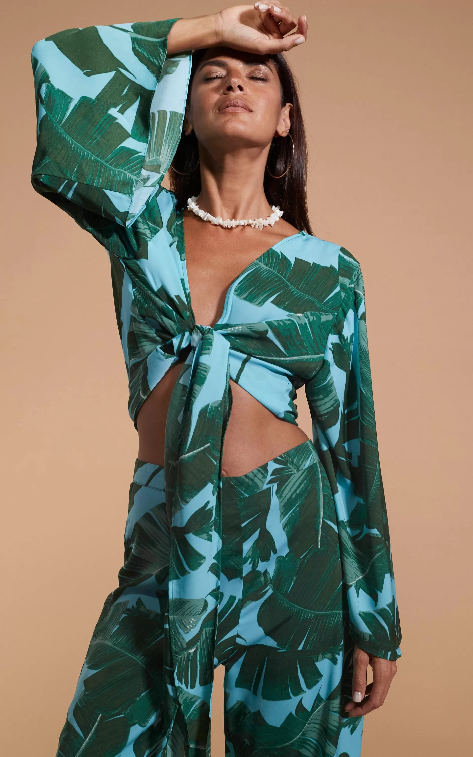 Dancing Leopard Takumi Top In Vintage Palm Blue Base>Women Tops