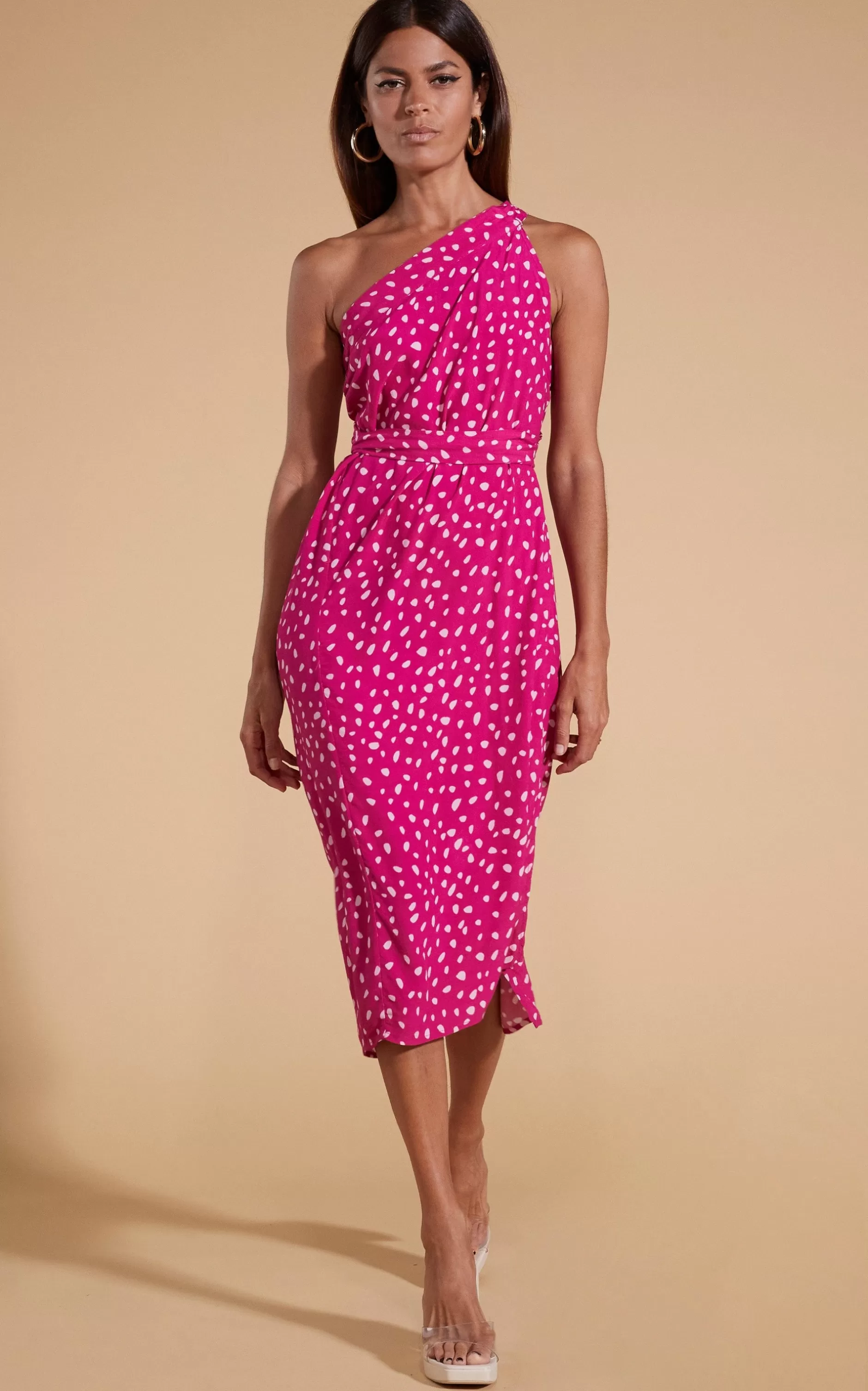 Dancing Leopard Whitney Maxi Wrap Skirt In Odd Dot Pink On Magenta>Women Skirts